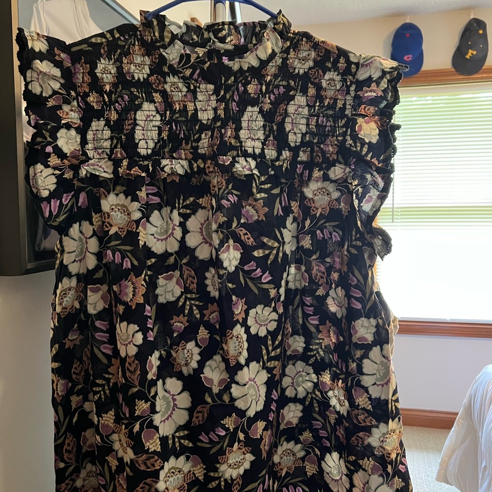 Lane Bryant Black Floral Top